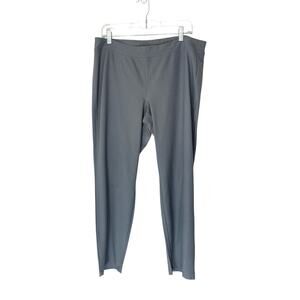 Eileen Fisher Gray Pull On Elastic Waist Relaxed Straight Leg Pant Size Large